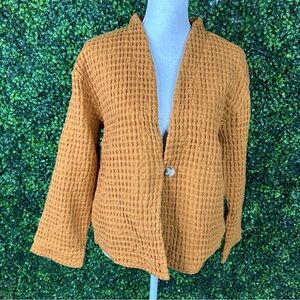 Nwt Cozy  Gold Honey‎ Waffle Knit Cardigan